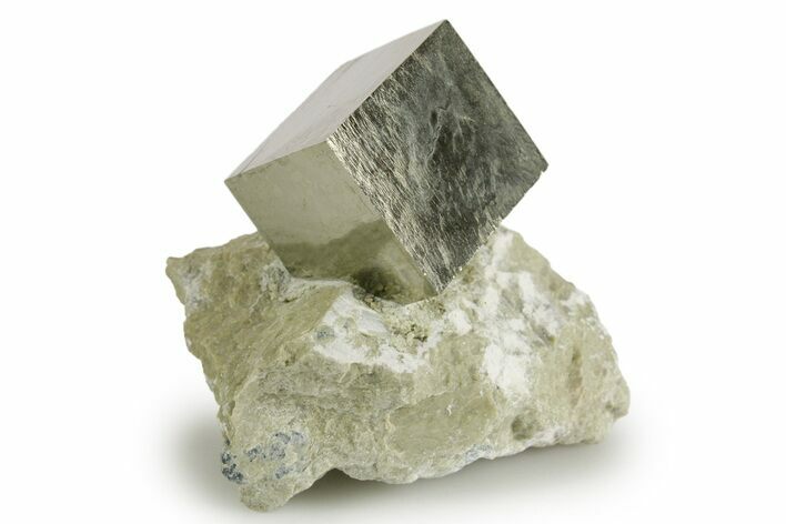 Natural Pyrite Cube In Rock - Navajun, Spain #337866